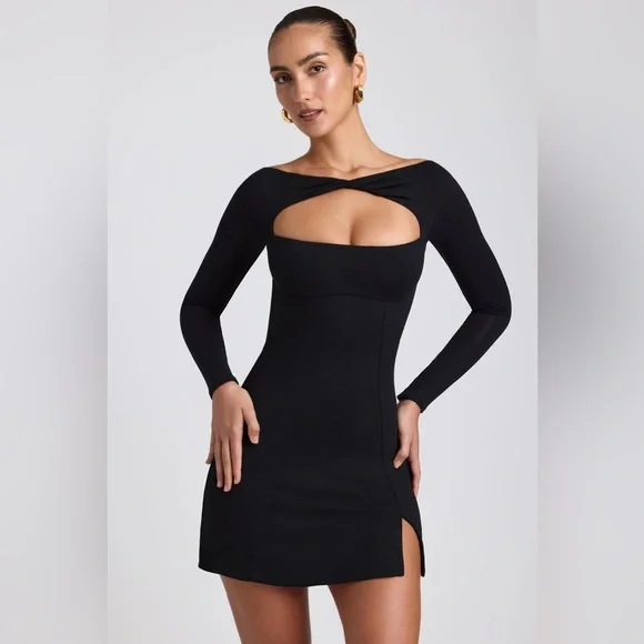 Oh Polly | Dresses | Sarlamodal Twistfront Longsleeve Mini Dress In Black |  Poshmark